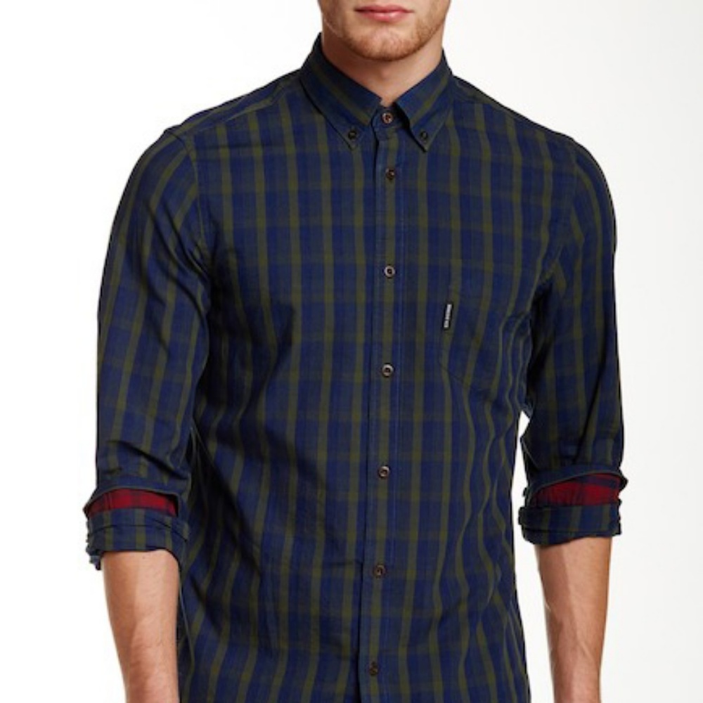 Ben Sherman NWT Men's Long Sleeve Plaid Shirt L